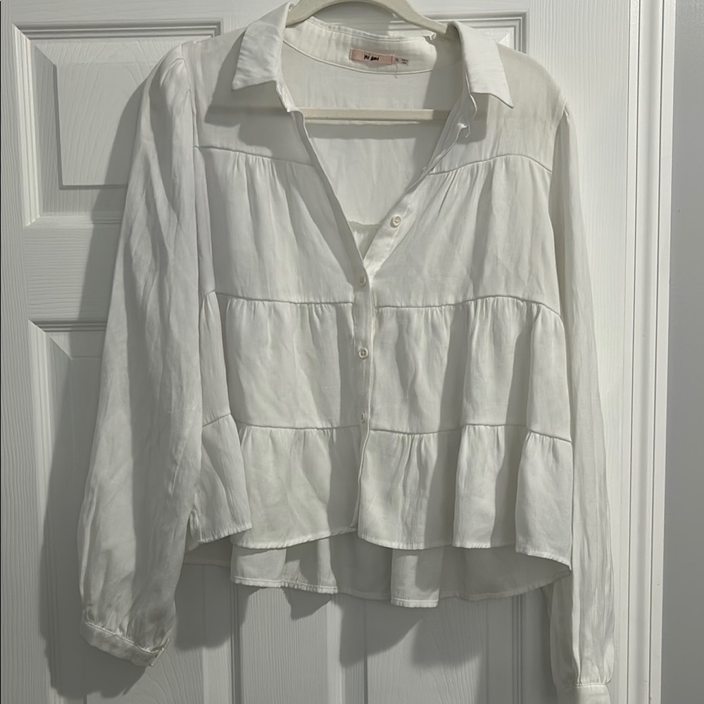 Miami White Button-Up Blouse